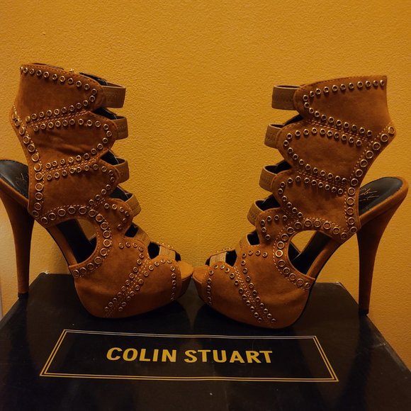 Brown Colin Stuart Stiletto Booties - NIB - Size 7 Womens - Picture 4 of 15